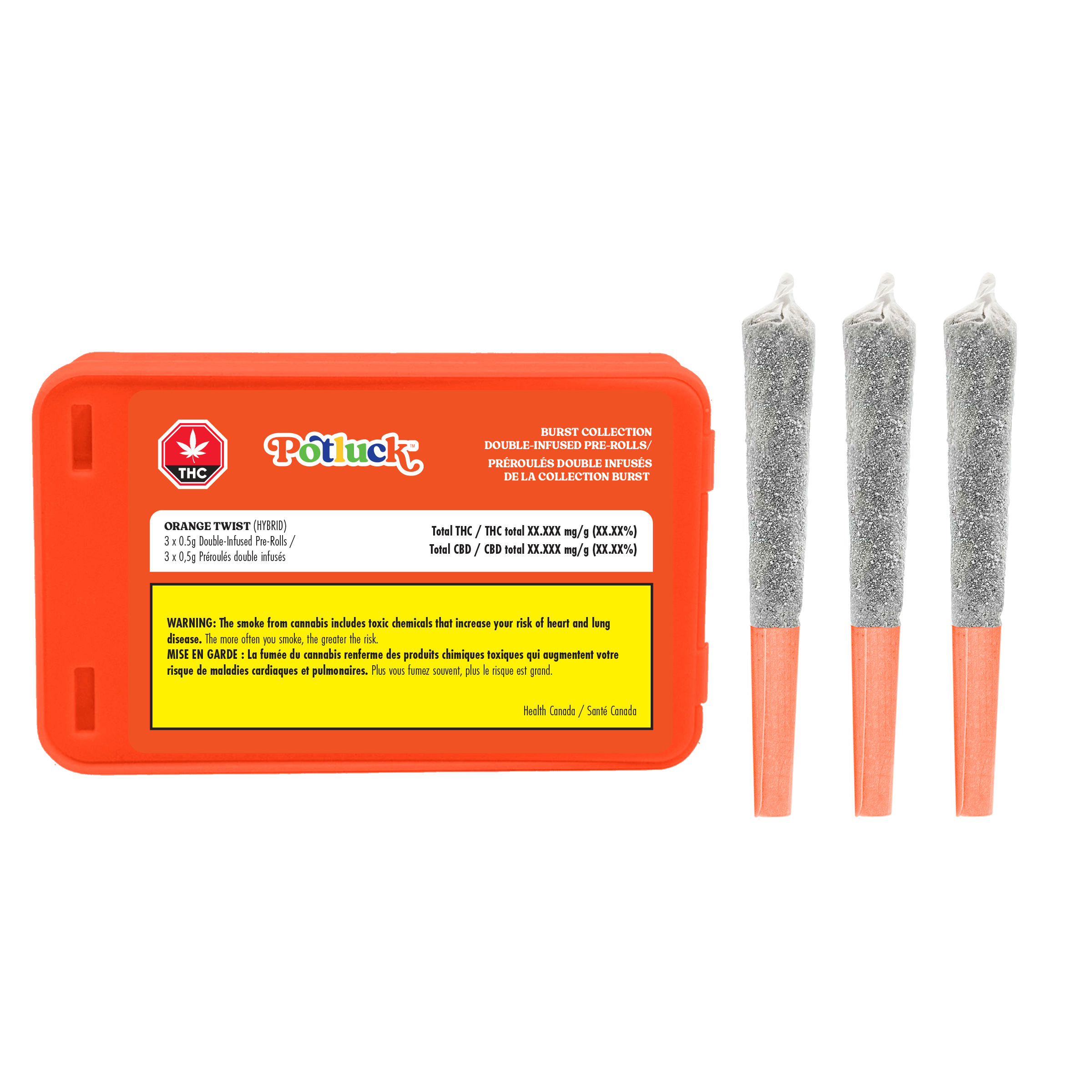 Potluck Orange Twist Infused Pre-Roll (Diamond Coated)