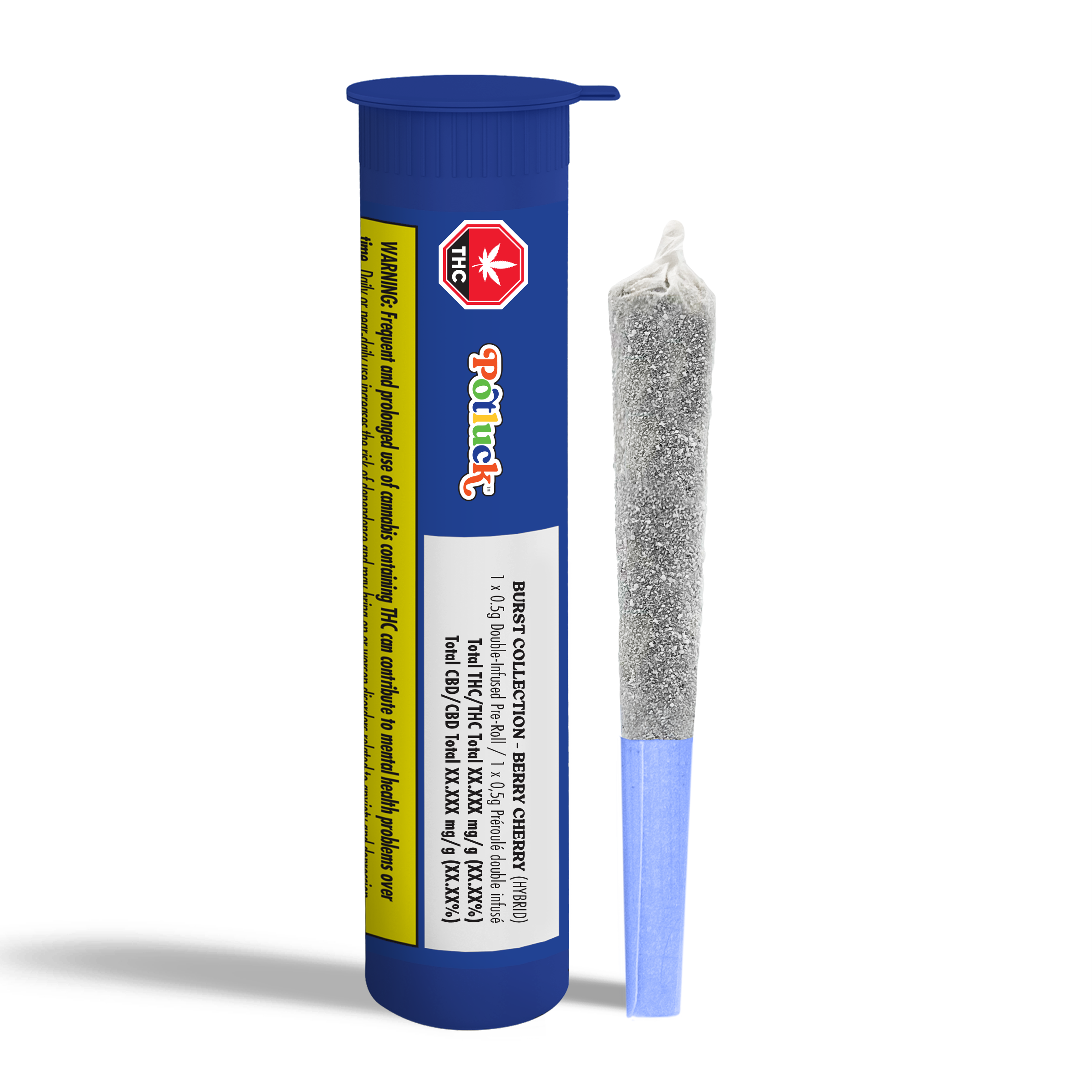 Potluck Berry Cherry Infused Pre-Roll (Diamond Coated)