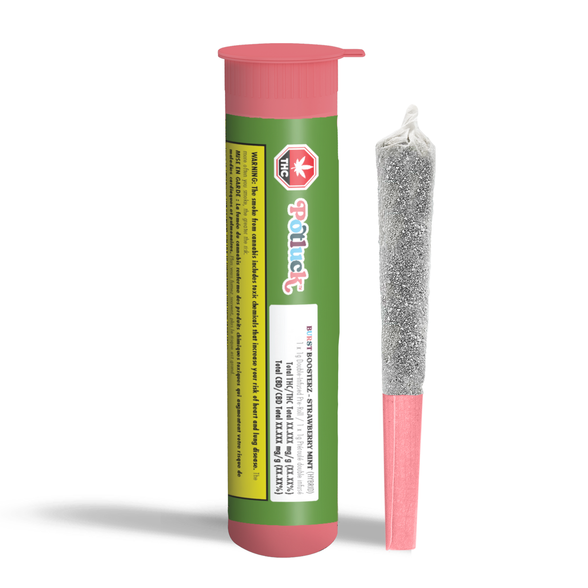 Potluck Strawberry Mint Burst Boosterz Infused Pre-Roll