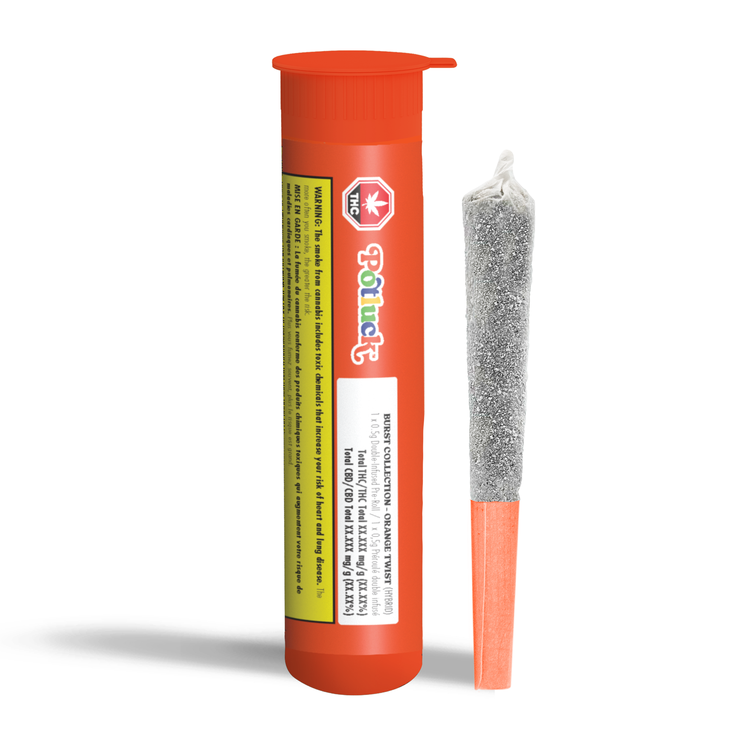 Potluck Orange Twist Infused Pre-Roll (Diamond Coated)