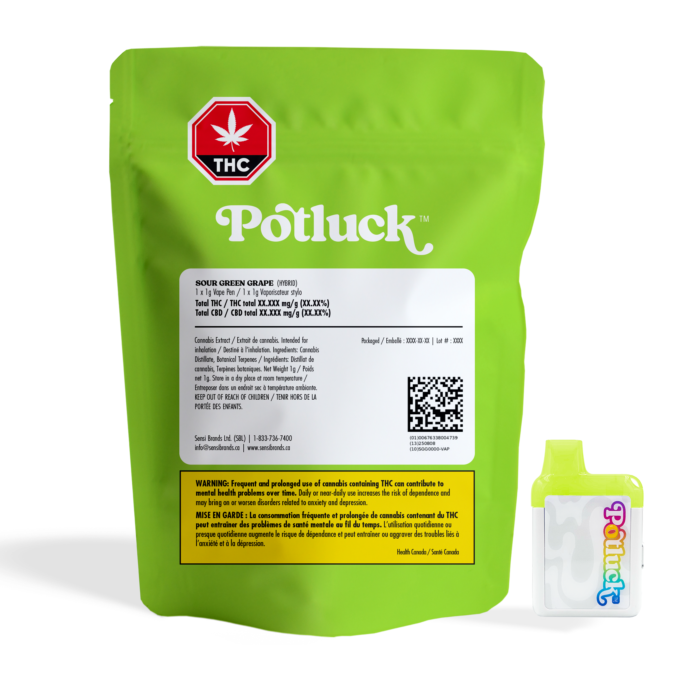 Potluck Sour Green Grape NEW Chubbyz Disposable Vape